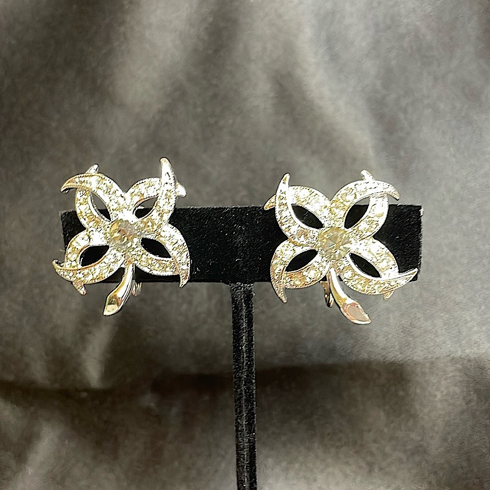 SARAH COVENTRY Vintage Rhinestone Evening Star Clip-on Earrings